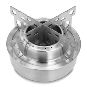 Compact Round Alcohol Stove and Support Frame Set
